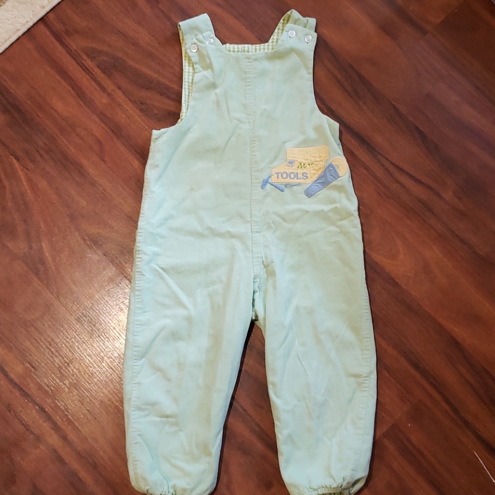 3t boys soft green courderoy overalls